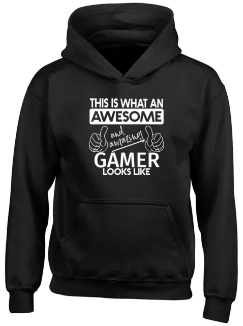 This is what an Awesome and Amazing Gamer Looks Like Kids Hooded Top Hoodie
