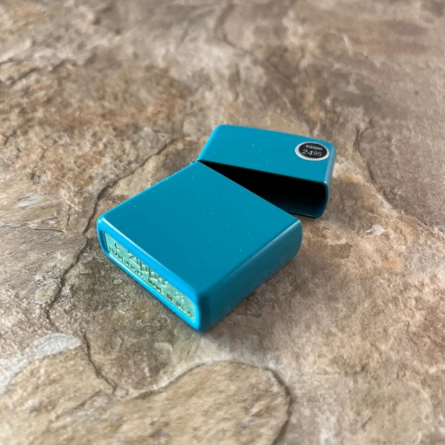 Genuine Zippo Flat Turquoise windproof Lighter CASE ONLY No Insert/Box