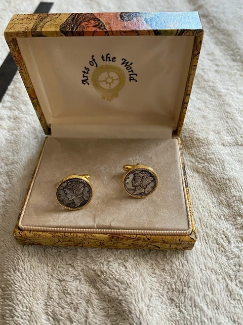 Vintage Arts of the World Cufflinks Mercury Dimes