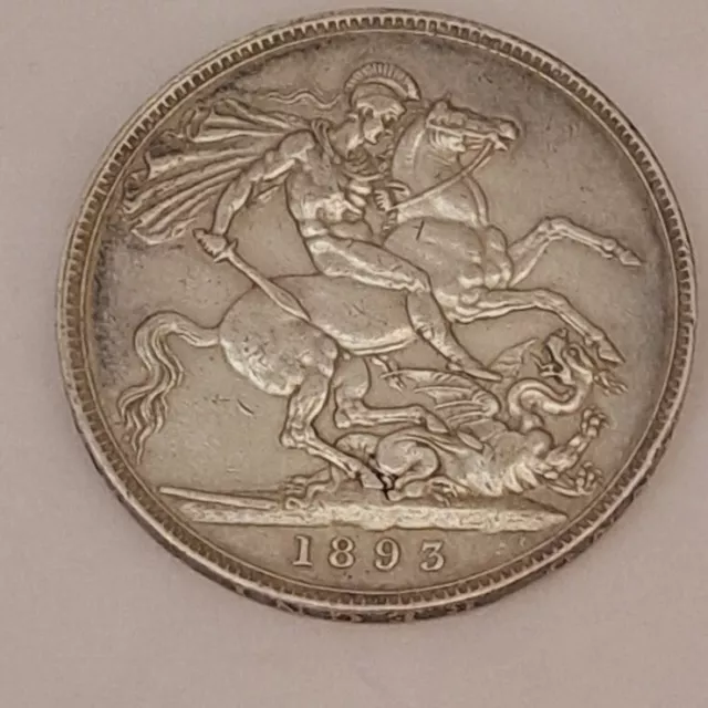 Great Britain 1893 Silver Crown Queen Victoria XF