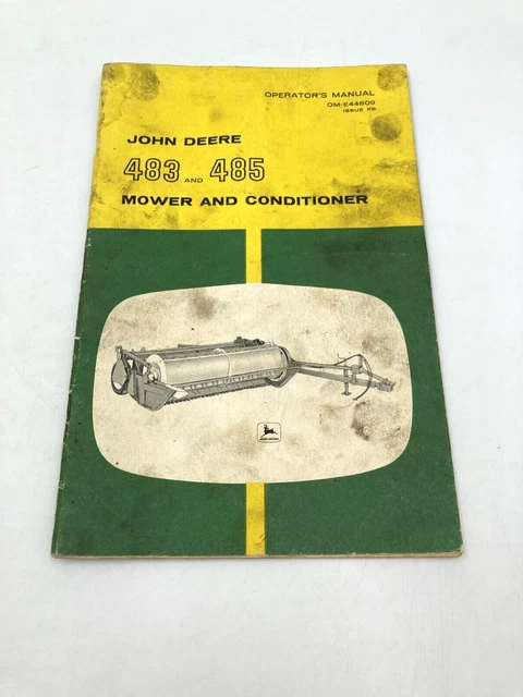 Vintage John Deere 483 485 Field Mower Conditioner Operators Manual OM E44809