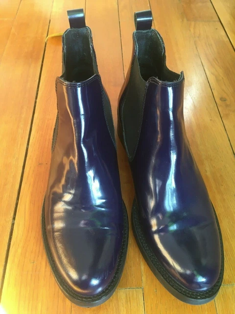 Bottines en cuir vernies bleu nuit T37 M par M