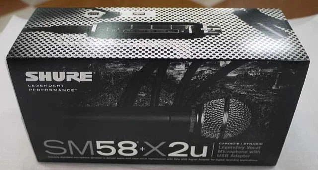 Shure SM58-X2U Cardioid Dynamic Mic With USB Adapter Excellent Condition-Japan