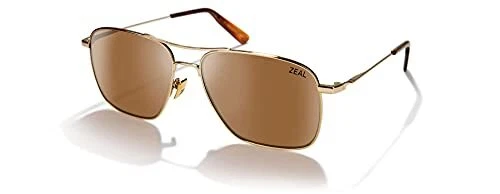 Zeal Optics Pescadero Square Aviator Polarized Sunglasses Gold/Polarized Copp...