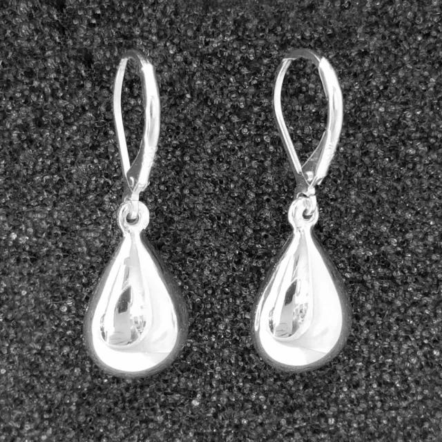 Sterling Silver .925 Teardrop Leverback Earring, Women's Earrings