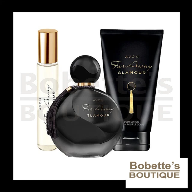 Coffret Parfum AVON Far Away Glamour - Eau De Parfum 50ml + Déo + Lait Pour Le Corps - Neuf