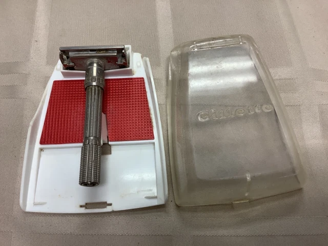 VINTAGE Gillette Adjustable Double Edge Safety Razor Set in Case