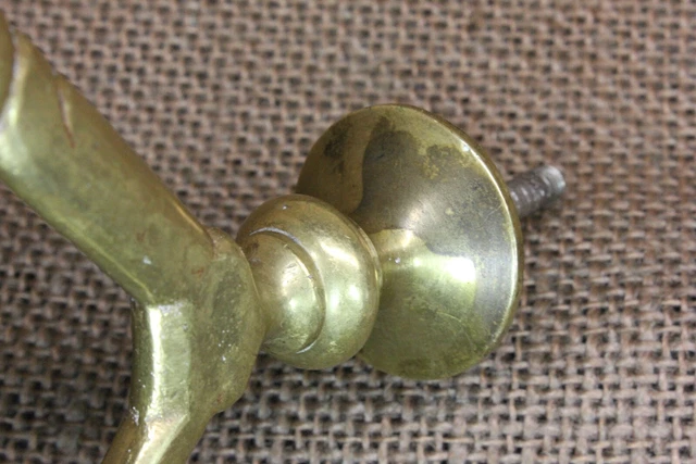 Old Hall Mirror Coat Hook Antique Brass Fancy Vintage Tarnished Mansion 5