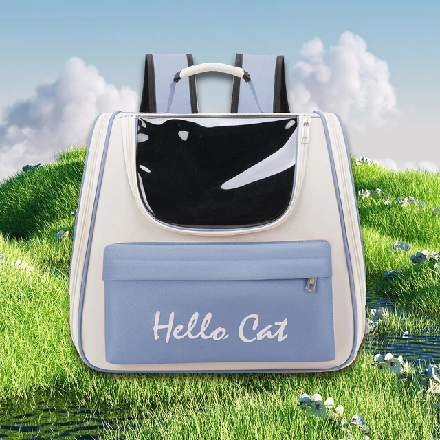 Zaino Gatto Animale Animale Portatile Cucciolo Trasporto per Gatti Cani di Piccola Piccola (Blu)