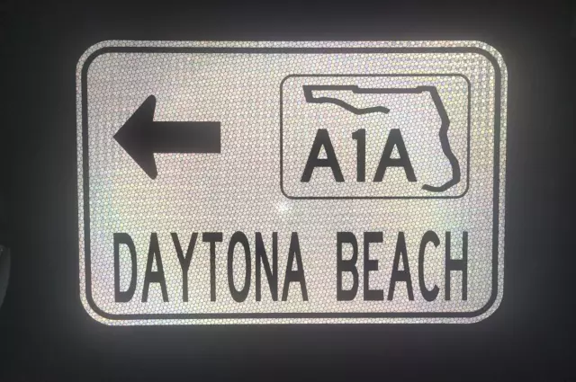 DAYTONA BEACH, Florida Highway A1A route road sign 18"x12", Orlando, Ocala