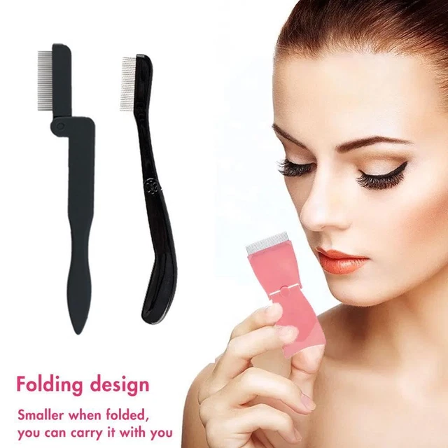 EYELASH CURLER COMB Lash Separator Lift Curl Metal Brush Mini Tool