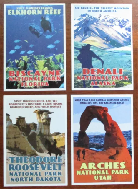 Set Of 4 Sierra Club, National Parks Color Postcards. 5.5" X 3.75". New.(2456)