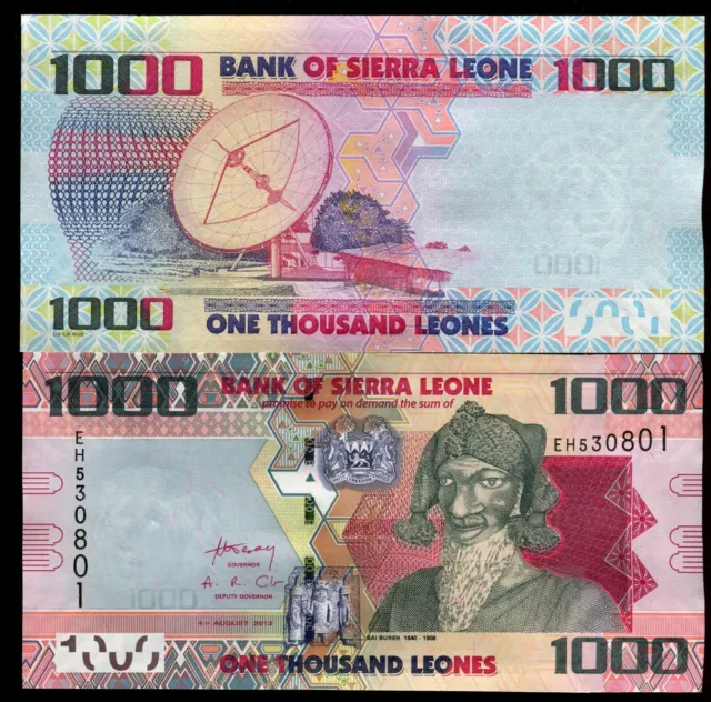 Sierra Leone 2013 1000 Leones | Gem Uncirculated Note | Pick 30.b |Free Shipping