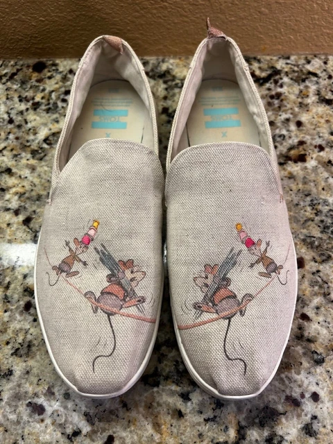 TOMS Disney Cinderella Deconstructed Alpargatas Gus & Jacques Slip On Size 10