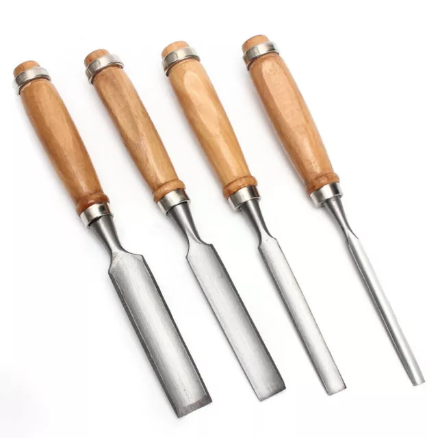 4 Stück Holzschnitzerei Handmeißel Set Holzbearbeitung Schreiner Werkzeuge Kit