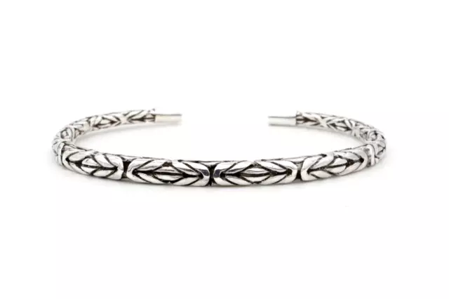 HOMME Bali Byzantin Chaîne Argent Massif 925 Bijoux Ouvert Manchette Bracelet