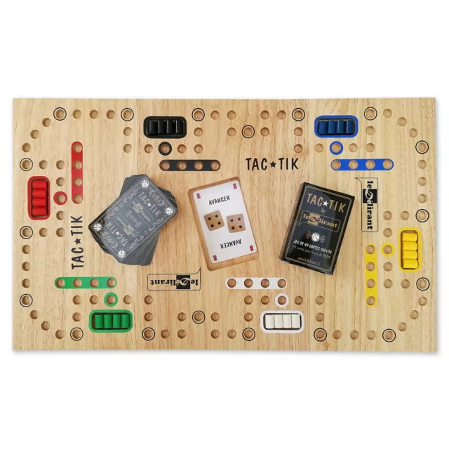 Jeu de TAC★TIK en bois, plateau modulable pour 2, 3, 4 ou 6 joueurs ( toc tock )