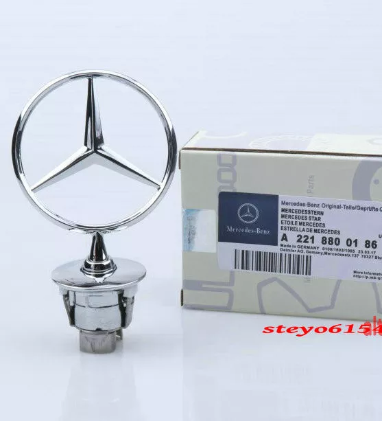 Mercedes Benz Raised Star Emblem Badge 44mm Bonnet Hood C E S CLK