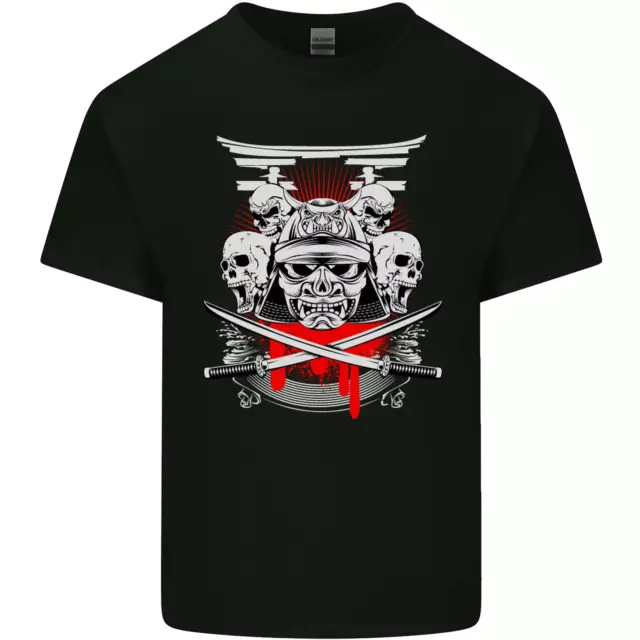 Samurai Skulls Japan Martial Arts MMA Mens Cotton T-Shirt Tee Top