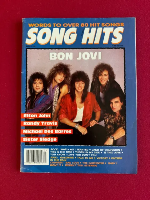 1987, Bon Jovi, "SONG HITS" Magazine (Scarce / Vintage)