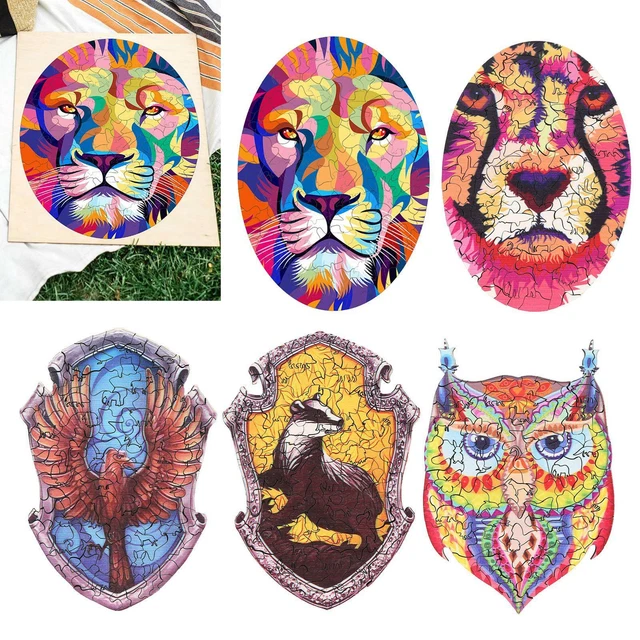 Animal Wooden Jigsaw Puzzles Teens Unique Shape Jigsaw Pieces  diy