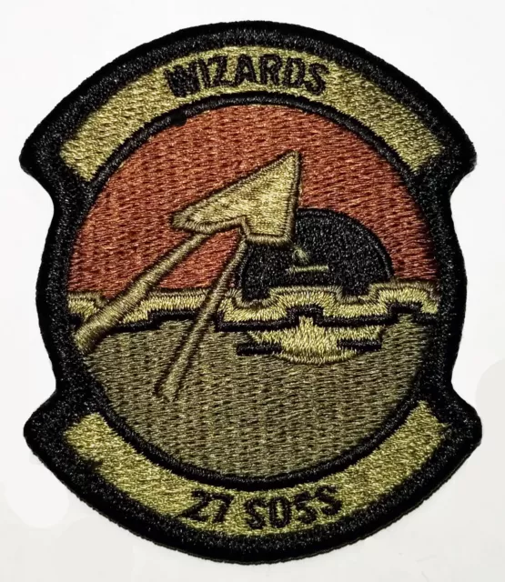 US Air Force 27th Special Operations Support Squadron Subdued Hook Back Patch