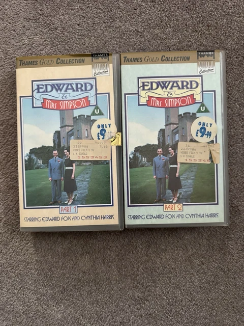 EDWARD & MRS Simpson VHS Thames Gold Collection Parts 1 & 2 Edward
