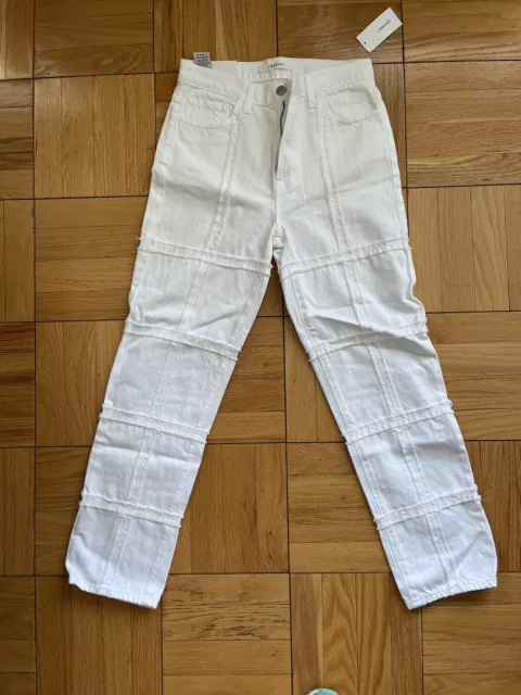 New With Tags J Brand High Rise Ankle Straight Jeans Denim Size 26 White Jules