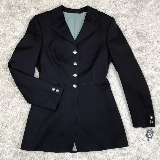 NWT Pikeur Wool Equestrian Show Riding Jacket Women 10 Navy Blue Stretch Germany