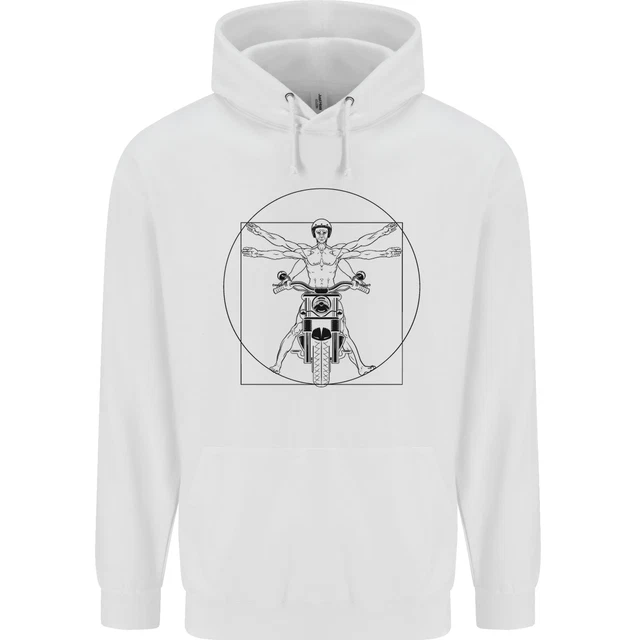 Vitruvian Biker Motorcycle Motorbike Childrens Kids Hoodie