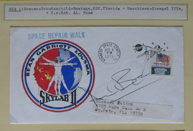 S1479) Aerospaziale Spazio Repair Camminare Skylab 3 Cover Ksc 6.8.1973 Firmato