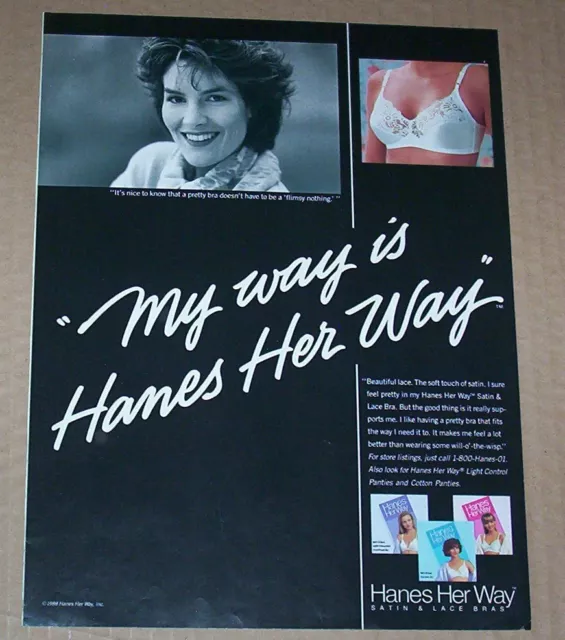 1988 Hanes Her Way print ad underwear bra