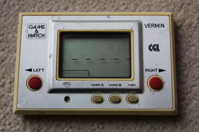 Rare Nintendo Game & Watch Vermin Mt-03 1980 Working Condition