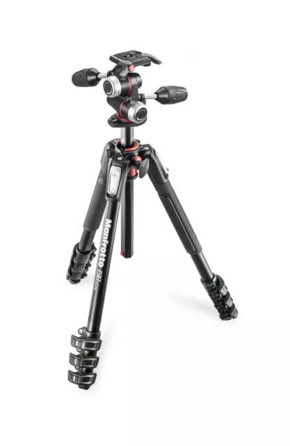 Manfrotto Treppiedi MK190XPRO4-3W - Cavalletto 190 Negro + Cabeza MHXPRO-3W