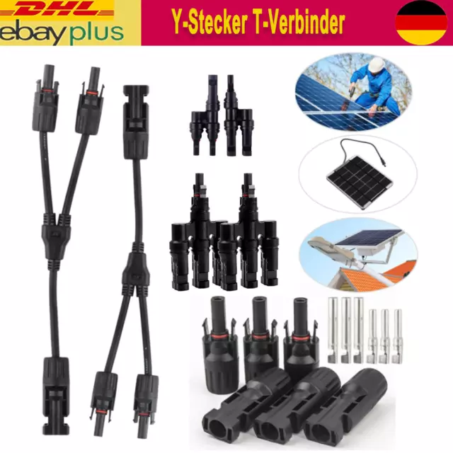 Solar Stecker PV Kabel Buchse Verbinder Adapter Connector Y T 1-2 3 4