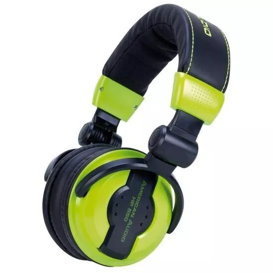 DJ Kopfhörer hochwertig  DJ Headphone ADJ American Audio HP550 grün NEU 3