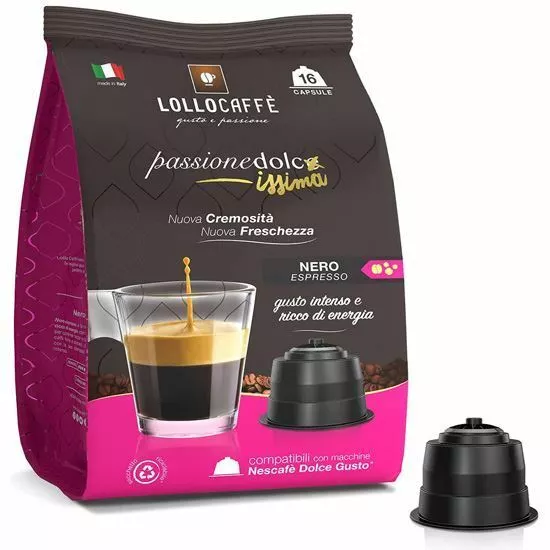 64 Capsule Compatible Nescafe' Dolce Gusto Lollo Caffe' Mélange Noir