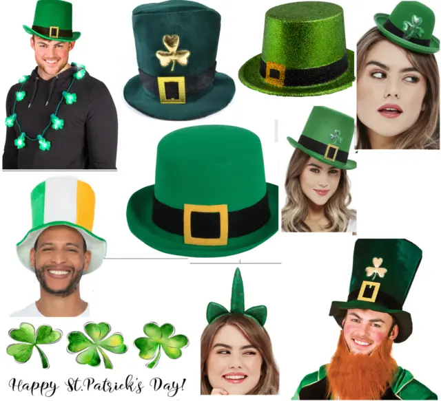 Irish Hats St Patricks Day Fancy Dress Leprechaun Ireland Shamrock Paddys Day