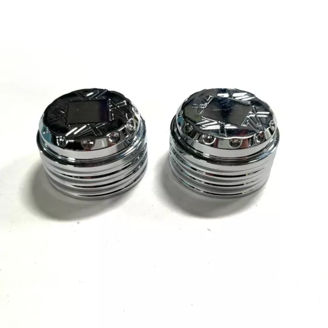 *Clearance* Zx Engraved Chrome Diamond Cut Fork Caps 06-23 Kawasaki Ninja Zx14