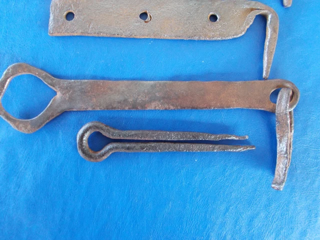 Antique Vintage Hand Forged Barn Shed Door Latch Hook Lock Set 3