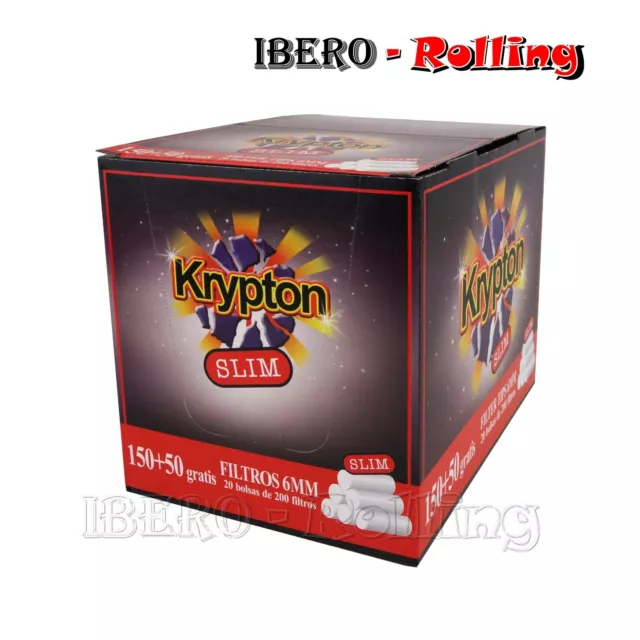 Filtro Krypton size 6mm, 20 bolsas + PAPEL OCB NEGRO CORTO 70MM.CAJA 50 LIBRITOS