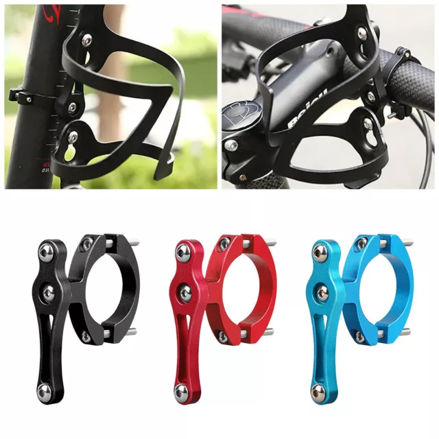 Adaptador portabotellas bicicleta tornillos dobles MTB manillar taza rack clip