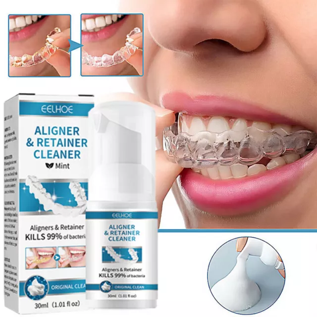 30Ml Accolades Clean Foam Dentier Cleaner Stain Remover Retainer Care Oral *