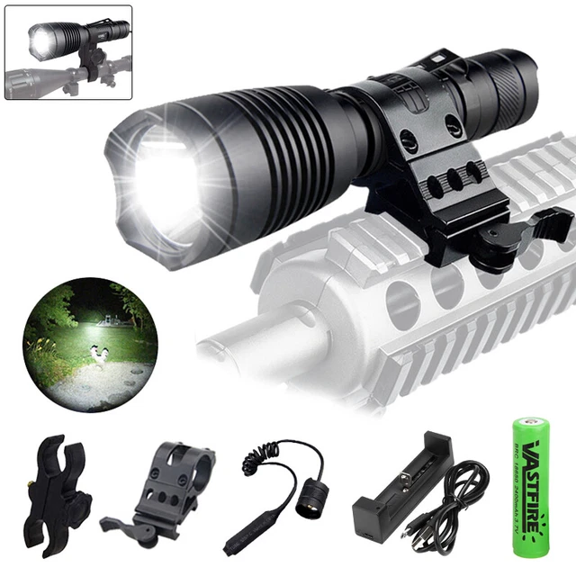 FLASHLIGHT WEAPON LIGHT +Pressure Switch Picatinny Rail Mount for