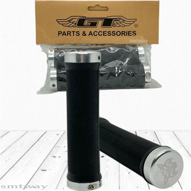 VINTAGE GT BMX Silver Lockring MTB Old School Handlebar Grips NOS FREE