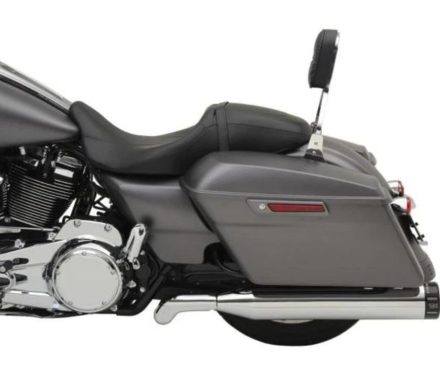 Khrome Werks 202725 4.50in. HP-Plus Slip-Ons - Chrome w/ Black Billet End Caps