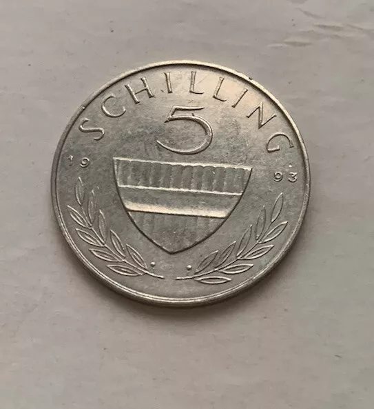 Republik Osterreich Austria 5 Schilling 1993 Coin Extremely Fine Condition EF-40
