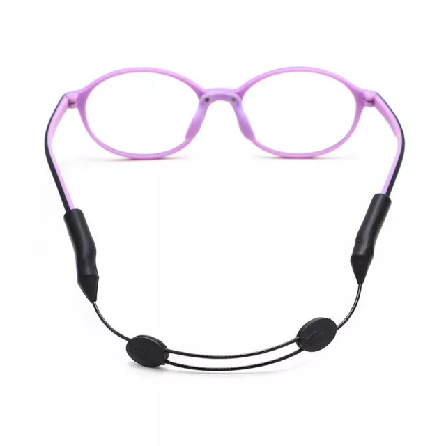 Lot 2 Cordes Lunettes silicone cordon réglable sport unisexe noir extensible