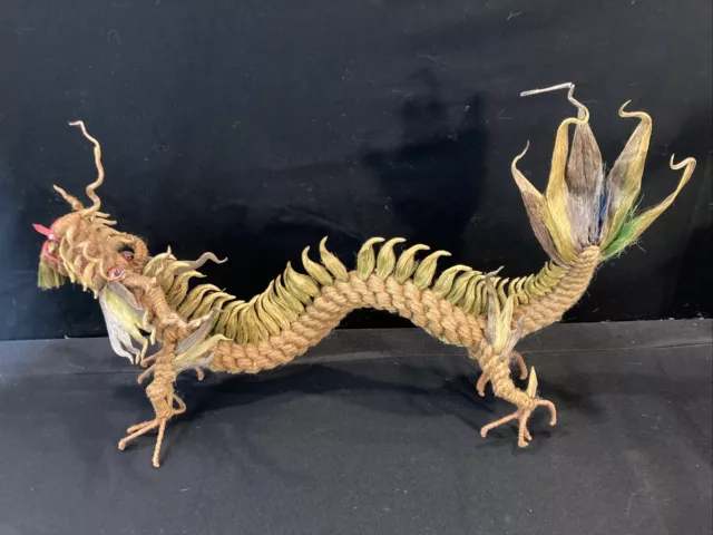 Vintage Macrame Rope Dragon Figure Decor 70s Mid Century Rare Retro BIG 20”