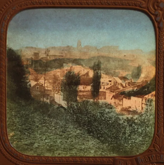 Luxembourg Panorama de la ville STEREO Diorama Vintage albumine ca 1860